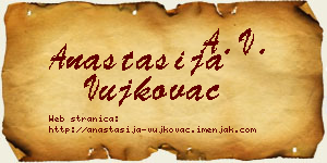 Anastasija Vujkovac vizit kartica